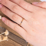 0.1ct Round Cut Simulated Sapphire Bezel Set Dainty Ring 14k Yellow Gold Plated