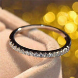 0.5ct Round Cut Moissanite Half Eternity Wedding Band 14k White Gold Plated