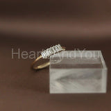 0.5ct Baguette Cut Simulated Diamond Minimalist Ring 14k Yellow Gold Plated