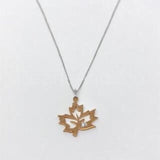 0.02ct Round Cut Moissanite Maple Leaf Pendant 14k White Gold Plated NO CHAIN