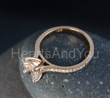 1.2ct Round Cut Simulated Morganite Accented Engagement Ring 14k RoseGold Plated