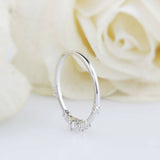 1ct Round Cut Diamond Engagement Ring Minimalist Solitaire 14k White Gold Finish