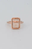 2ct Engagement Ring Emerald Cut Peach Morganite Solitaire 14k Rose Gold Finish