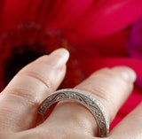 1ct Round Diamond Half Eternity Vintage Wedding Ring Band 14k White Gold Finish