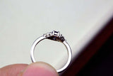 0.55ct Engagement Ring Oval Cut Sapphire Dainty Minimalist 14k White Gold Finish