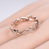 Floral Antique Wedding Ring Band 1ct Round Cut VVS1 Diamond 14k Rose Gold Finish