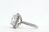 2.2ct Cushion Cut Simulated Diamond Halo Engagement Ring 14k White Gold Plated