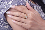 0.3ct Oval Cut Simulated Diamond Accents Solitaire Ring 14k Yellow Gold Plated
