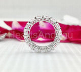 2.2ct Cushion Cut Simulated Diamond Eternity Wedding Band 14k White Gold Plated