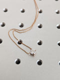 1ct Round Cut Moissanite Solitaire Pendant with Chain 14k Rose Gold Plated