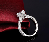 2Ct Round Cut Diamond Milgrain Vintage Engagement Ring 14K White Gold Finish