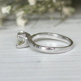 1Ct Round Cut VVS1/D Diamond Swirl Solitaire Engagement Ring 14K White Gold Over