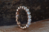 Half Eternity Wedding Ring Band 1ct Round Cut VVS1D Diamond 14k Rose Gold Finish