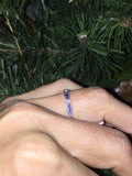 0.3ct Round Cut Blue Sapphire Wedding Band Ring Anniversary 14k WhiteGold Finish