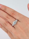 Milgrain Halo Split Shank Engagement Ring 2ct Round Diamond 14k White Gold Over