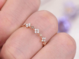 1ct Wedding Ring Band Round Cut Diamond Stackable Floral 14k Rose Gold Finish