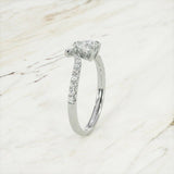 1.7ct Heart Cut Diamond Engagement Ring Accents Solitaire 14k White Gold Finish