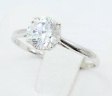 Solitaire Engagement Ring 0.3ct Round Cut VVS1D Diamond 14k White Gold Finish