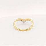 0.2ct Round Cut Moissanite Chevron Curved Wedding Band 14k Yellow Gold Plated