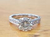 1.7ct Round Cut Diamond Accent Solitaire Engagement Ring 14k White Gold Finish