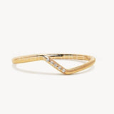 0.1ct Round Cut Moissanite Minimalist Women Wedding Band 14k Yellow Gold Plated