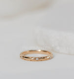 0.2ct Round Cut Moissanite Flush Set Stacking Wedding Band 14k YellowGold Plated