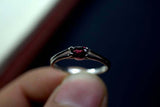 0.4ct Engagement Ring Oval Cut Pink Ruby Split Shank 14k White Gold Finish