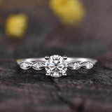 0.7ct Engagement Ring Round Cut Diamond Five Stone Design 14k White Gold Finish