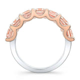 3ct Emerald Cut Morganite Aquamarine Half Eternity Wedding Ring 14k Gold Finish