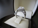 2ct Round Diamond Cross Vintage Solitaire Engagement Ring Solid 14k White Gold