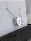 2ct Round Cut Moissanite Solitaire Pendant with Chain 14k White Gold Plated