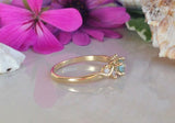 1ct Round Cut Blue Aquamarine Five Stone Minimalist Ring 14k Yellow Gold Finish