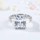 5Ct Radiant Cut Diamond Cocktail Eternity Engagement Ring 14K White Gold Finish