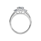 1.6ct Princess Cut Diamond Engagement Ring Solitaire Trilogy 14k White Gold Over