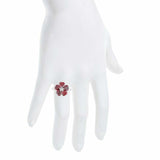 5ct Engagement Ring Heart Cut Red Garnet Floral Women 14k White Gold Finish