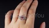 2.2ct Oval Cut Simulated Pink Sapphire Halo Bridal Set 14k White Gold Plated
