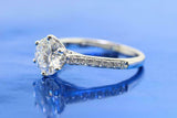 2ct Round Cut Diamond Engagement Ring Bridal Set 14k White Gold Over with Accent
