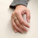 1ct Marquise Blue Sapphire Engagement Ring Two Stone Open 14k Yellow Gold Finish