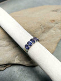 2.5ct Wedding Ring Band Oval Cut Purple Amethyst Five Stone 14k WhiteGold Finish