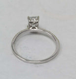 1.5ct Radiant Diamond Engagement Ring Solitaire with Accent 14k White Gold Over