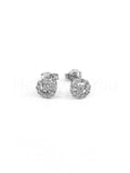 0.4ct Round Cut Moissanite Open Halo Stud Earrings Women 14k White Gold Plated