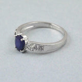 1ct Engagement Ring Oval Cut Sapphire Round Diamond Accent 14k White Gold Finish
