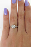 5Ct Round Cut Diamond Queens Crown Vintage Engagement Ring 14K White Gold Finish