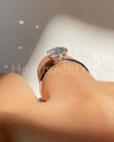 0.45ct Round Cut Moissanite Solitaire Engagement Ring 14k White Gold Plated