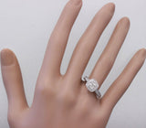 Halo Solitaire Engagement Ring 1.9ct Cushion Cut Diamond 14k White Gold Finish