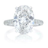 1.7ct Oval Cut Diamond Accents Hidden Halo Engagement Ring 14k White Gold Finish