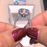 5Ct Round Cut Diamond Split Band Solitaire Engagement Ring 18K White Gold Finish