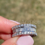 2.5ct Baguette Cut Simulated Diamond Channel Set Wed Band 14k White Gold Plated