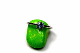 0.3ct Engagement Ring Princess Cut Blue Sapphire Minimalist 14k WhiteGold Finish
