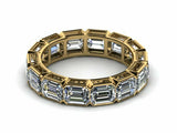 3ct Asscher Diamond Eternity Anniversary Wedding Ring Band 14k Yellow Gold Over